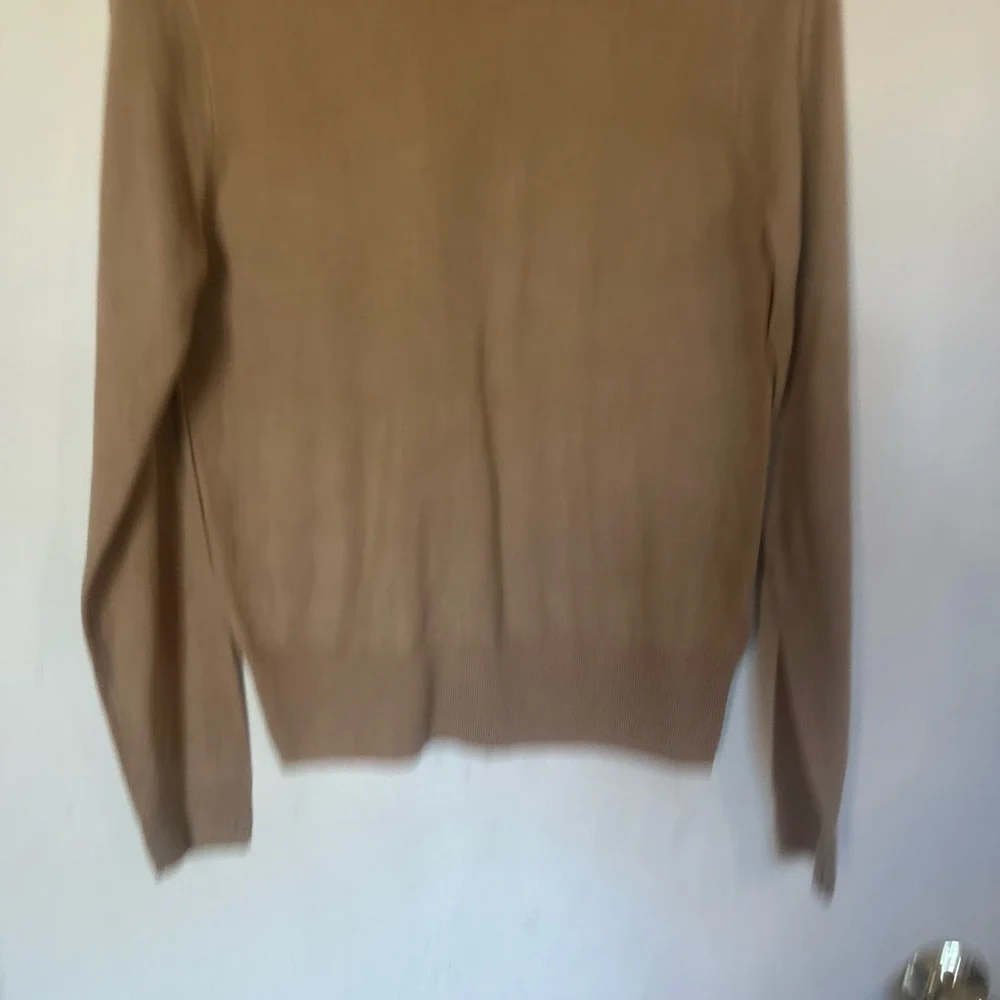 J.Crew Tippi 100% Merino Wool Sweater Lace Collar Details Camel Small